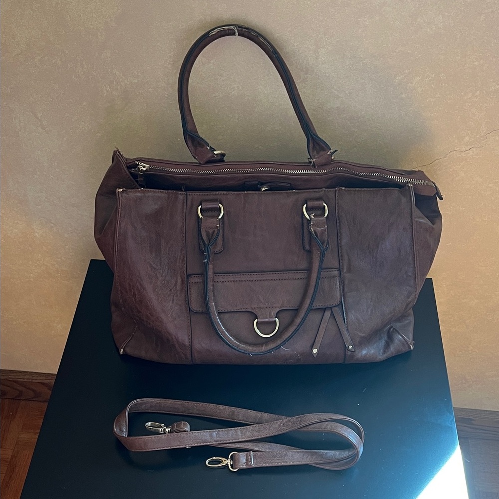 Brown Leather Tote Bag with Strap